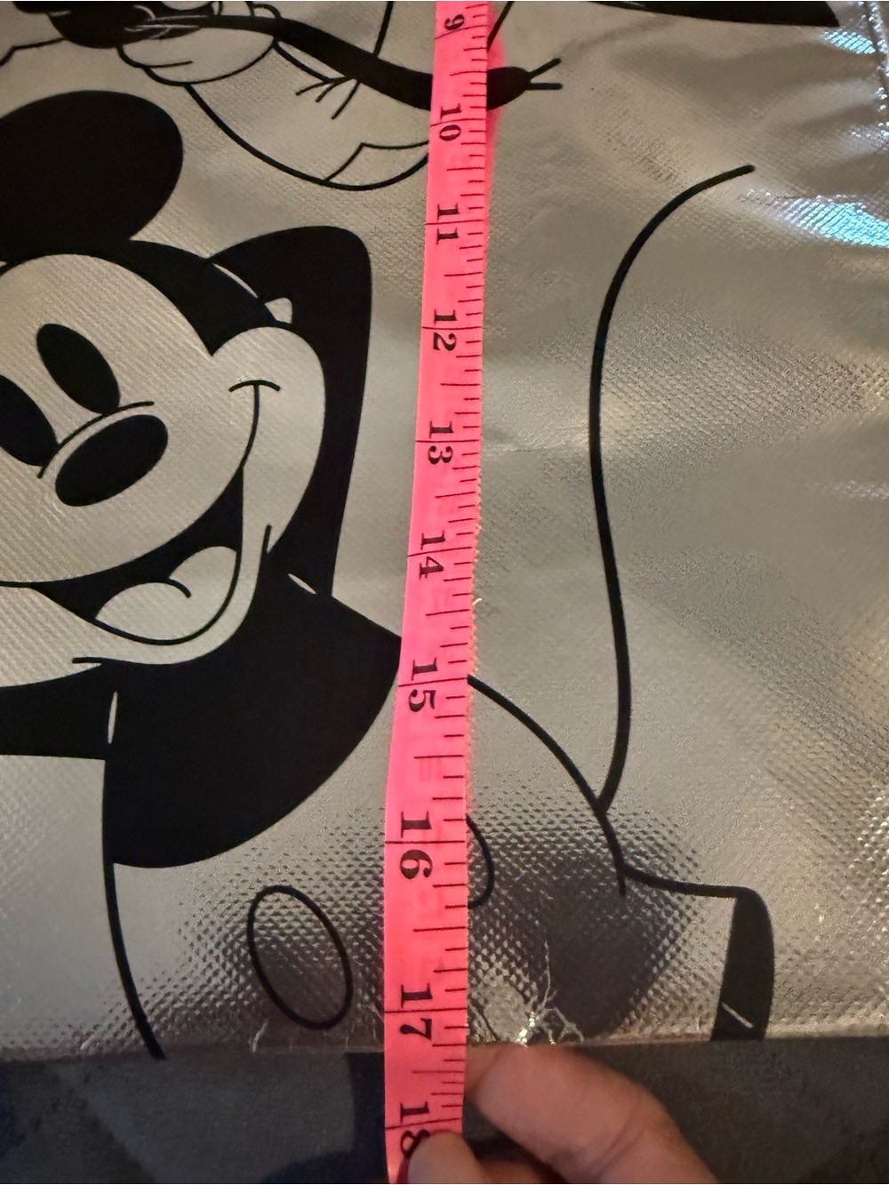 Disney Metallic Silver Mickey & Friends Large Tote Bag π - Picture 4 of 4